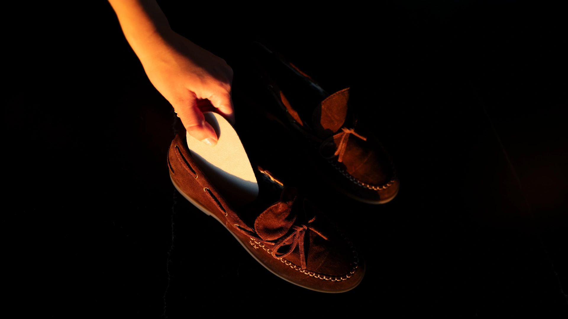 Lundy silicone heel lift with leather loafers